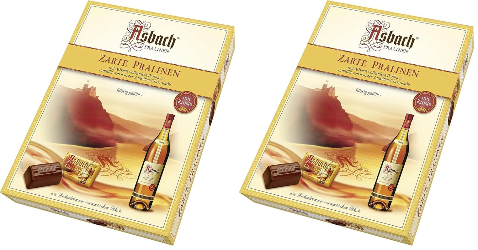 Praline delicate RCP Asbach in bottiglie crostate - 1 x 310 g - Cioccolato fondente con ripieno Asbach