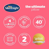 Silentnight Ultimate Pillow - Cuscino da letto morbido e di supporto con fodera trapuntata di lusso Pinsonic Soft Touch, lavabile in lavatrice e ipoallergenico per chi dorme sulla schiena e sul fianco, 1 pezzo di cuscini standard Naty Shop