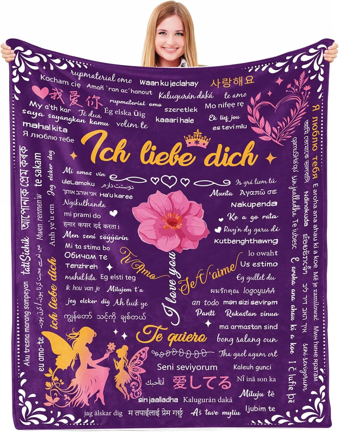 Regali per la mamma, regalo di anniversario per coppie, donne importanti, mogli, sorelle e madri, sicurezza ideale per la festa della mamma, San Valentino e Natale 50"X60" Letti e coperte Yasrlvun Titolo predefinito