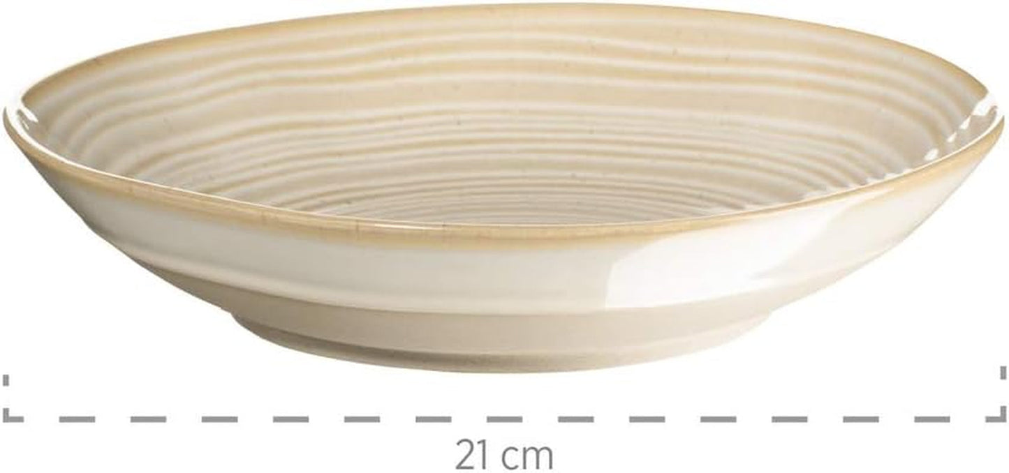 MÄSER 931512 Nottingham Serie Vintage Servizio di stoviglie per 4, Servizio combinato da 20 pezzi con forme rotonde irregolari in look retrò, Piastrella, Beige