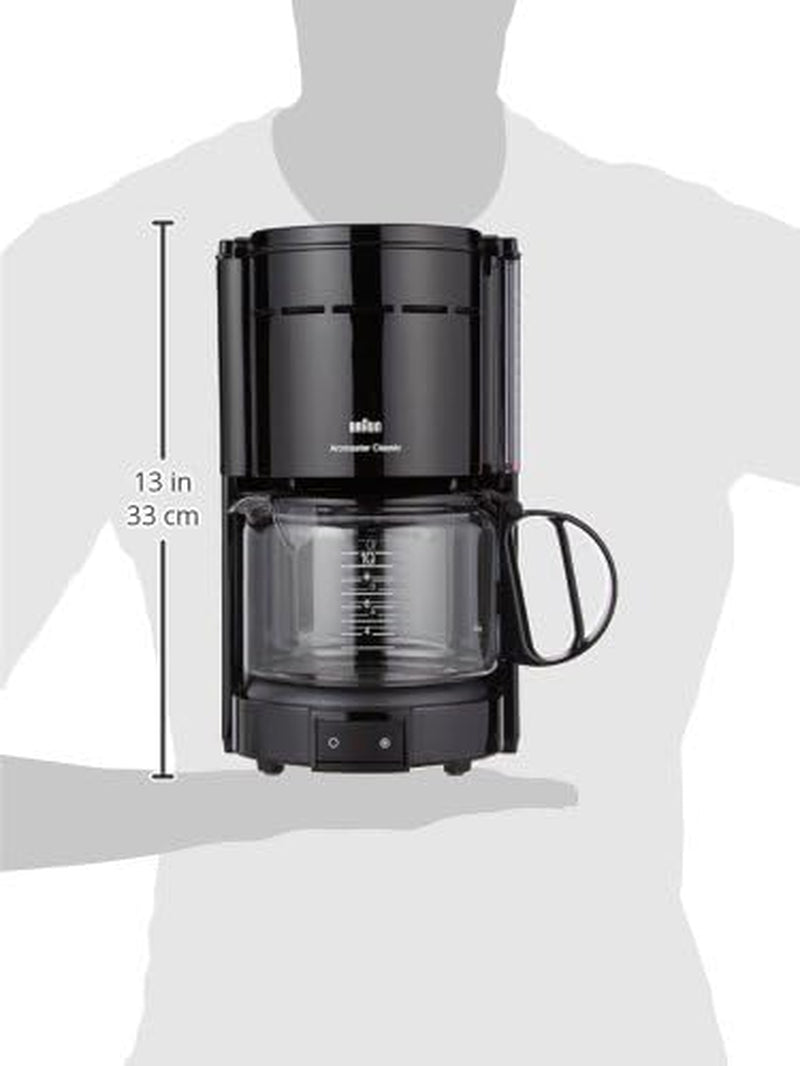 Macchina per caffè espresso Braun KF 47 BK - Macchina per caffè espresso con filtro e caraffa in vetro per caffè filtro classico, caffè aromatico grazie al sistema OptiBrew, sistema antigoccia, spegnimento automatico, nero