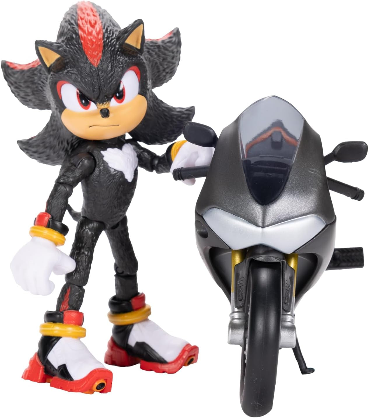 Sonic 3 The Movie Shadow Figure, 15 cm, mobile, incluso Shadow Mobile di Jakks Pacific, acustico, action figure nere Naty Shop