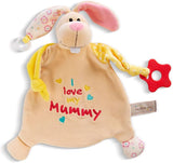 Peluche coniglietto NICI con anello da dentizione e ciuccio 25x25 cm