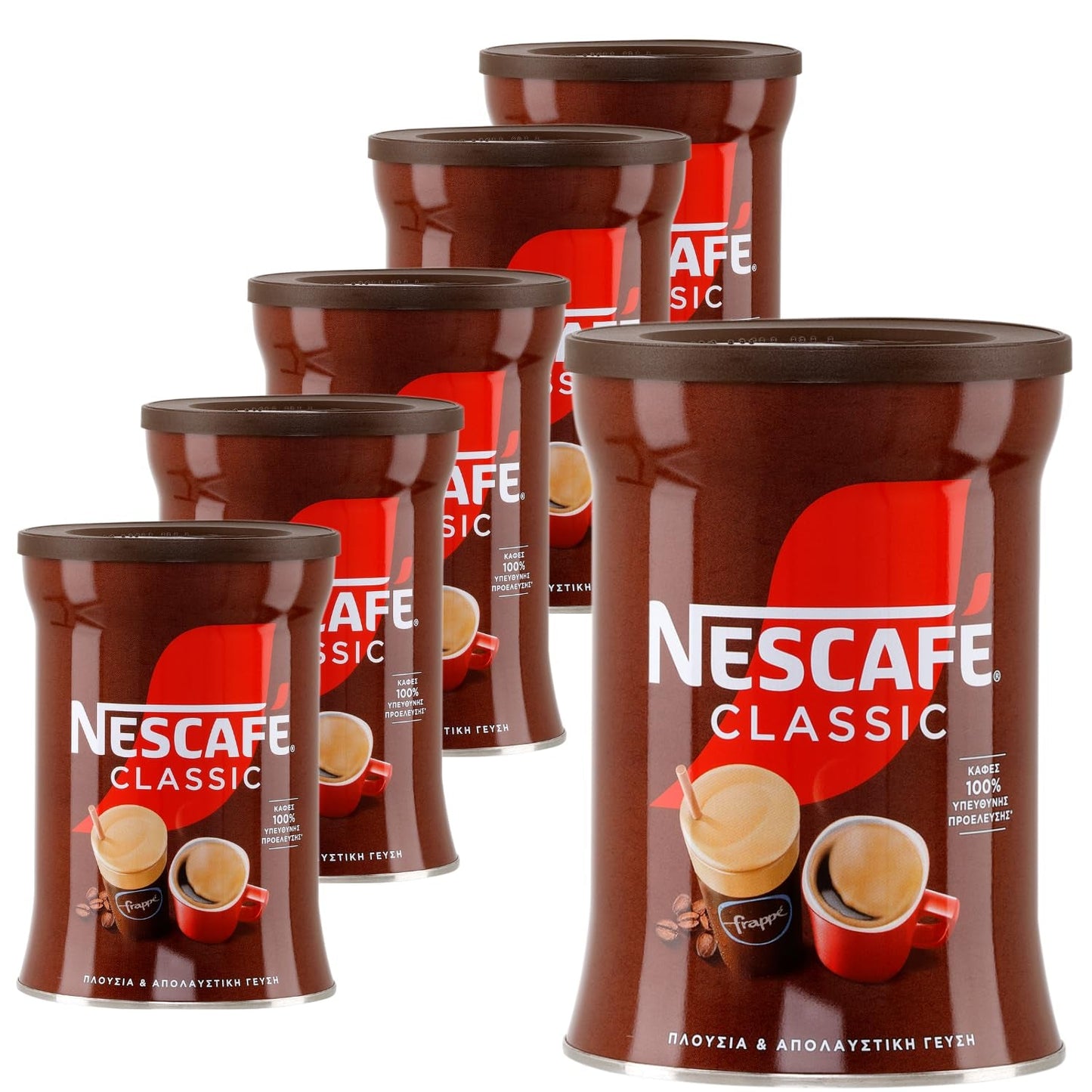 Nescafé Classic Frappe 6 x 200 g | Caffè greco | Polvere di Frappe istantaneo | Nestlé | + 20 ml di olio d'oliva Jassas