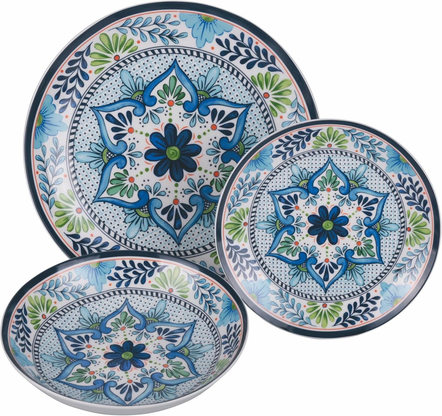 Servizio da tavola in porcellana 18 pezzi, 6 diversi set di piatti, Andalusia