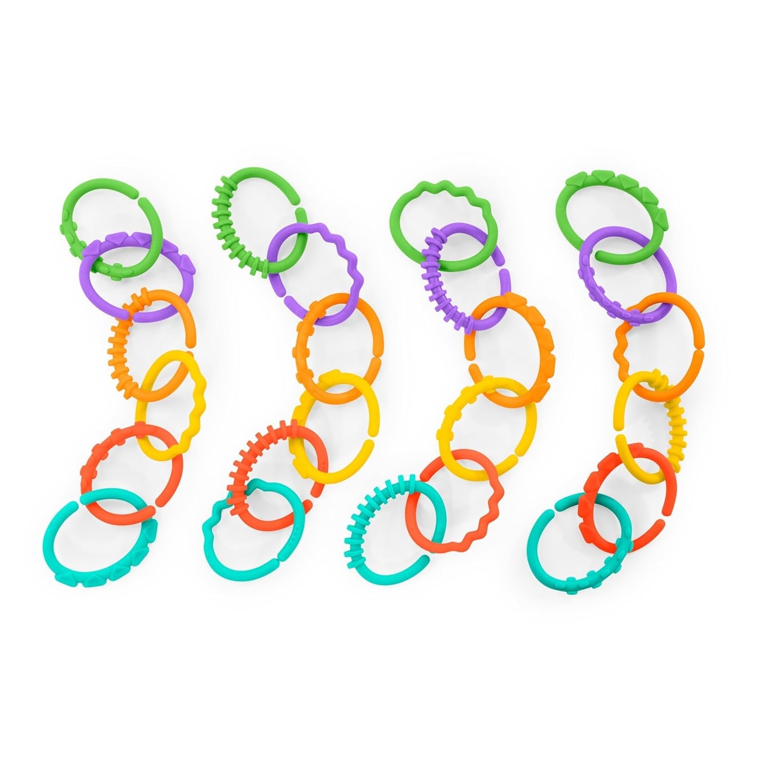 Bright Starts, Oball, Maglie di Collegamento per Catena per Passeggino, Molte Maglie, Pieghevole, Facile da Fissare, Facile da Pulire, Perfetto per i Viaggi Bebe Toys Naty Shop