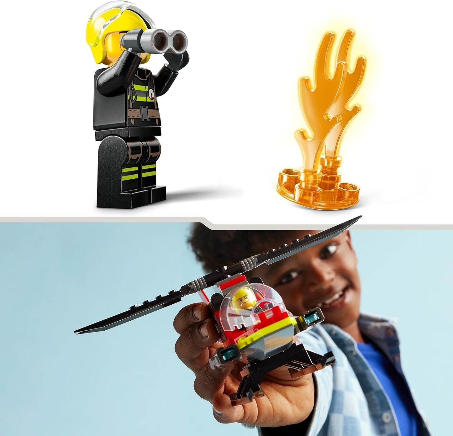 Elicottero dei vigili del fuoco LEGO City, giocattolo per elicottero e set di personaggi del pilota, elicottero dei pompieri per un'esperienza di gioco fantasiosa, regalo per bambini, ragazzi e ragazze a partire da 5 anni 60411 Set da costruzione Besuche den LEGO-Store