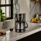 Caffettiera a filtro grosso con caraffa in vetro KA 12.17 | 0,6 litri per 4 tazze di caffè | 600 watt | Nero - Acciaio inossidabile