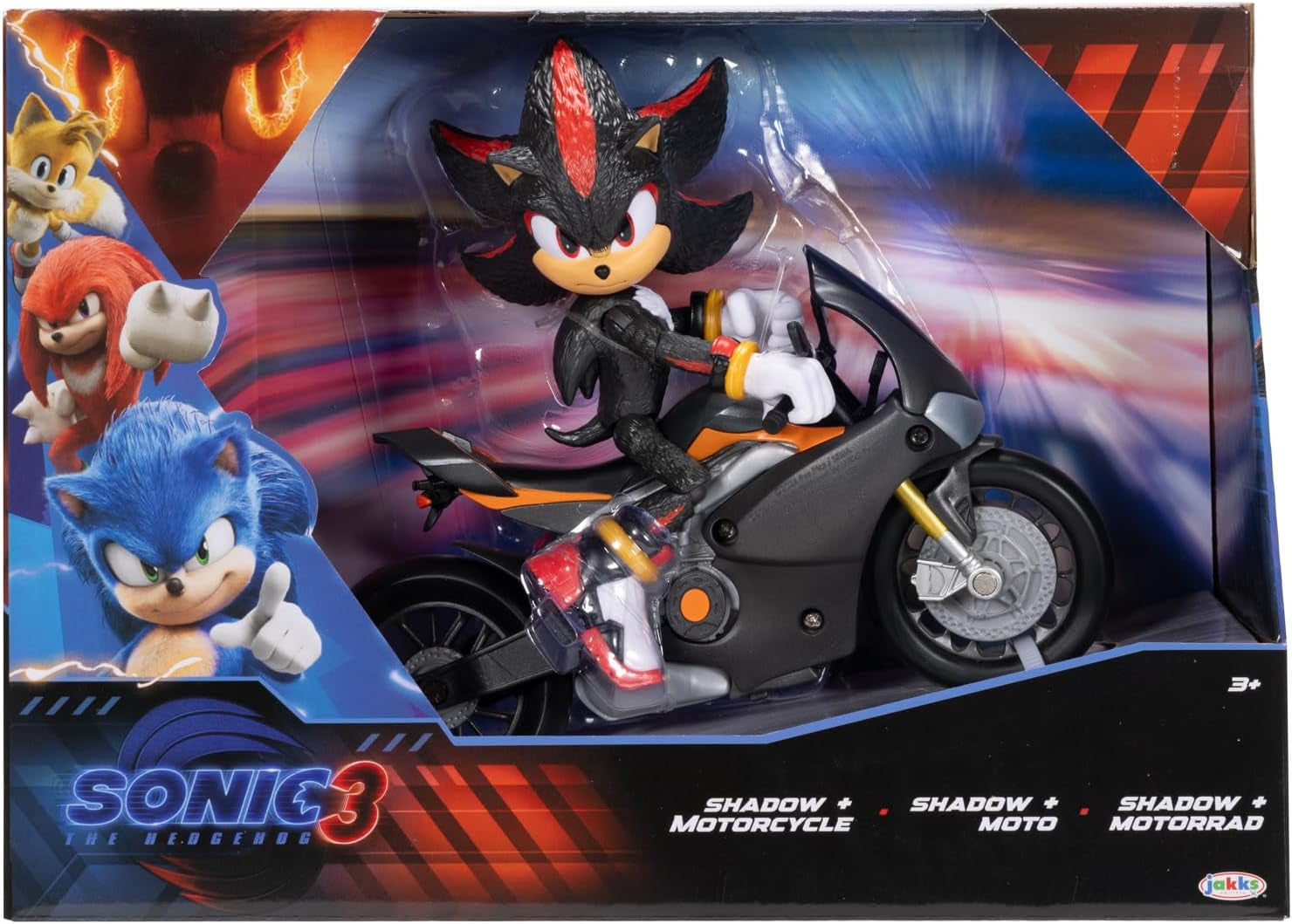 Sonic 3 The Movie Shadow Figure, 15 cm, mobile, incluso Shadow Mobile di Jakks Pacific, acustico, action figure nere Naty Shop