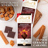 Lindt EXCELLENCE Bocconcini Di Pasta Con Paillettes E Caramello - Finissimo Cioccolato Fondente Dall'intenso Gusto Di Cacao