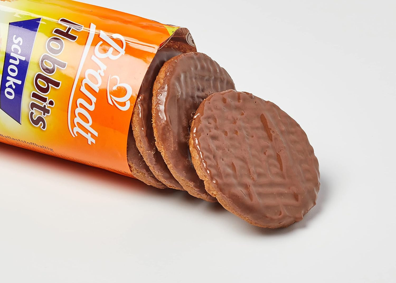 Brandt Hobbits Chocolate Confezione da 265 g - Biscotti croccanti di farina d'avena e cioccolato integrale - Impasto croccante per tutta la famiglia - in un pratico rotolo di biscotti