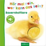 Ascolta, chi potrebbe essere? - Animali da fattoria: accarezzare e ascoltare | Libro illustrato in cartone di alta qualità con 5 suoni ed elementi tattili per bambini a partire dai 18 mesi Baby Toys Naty Shop