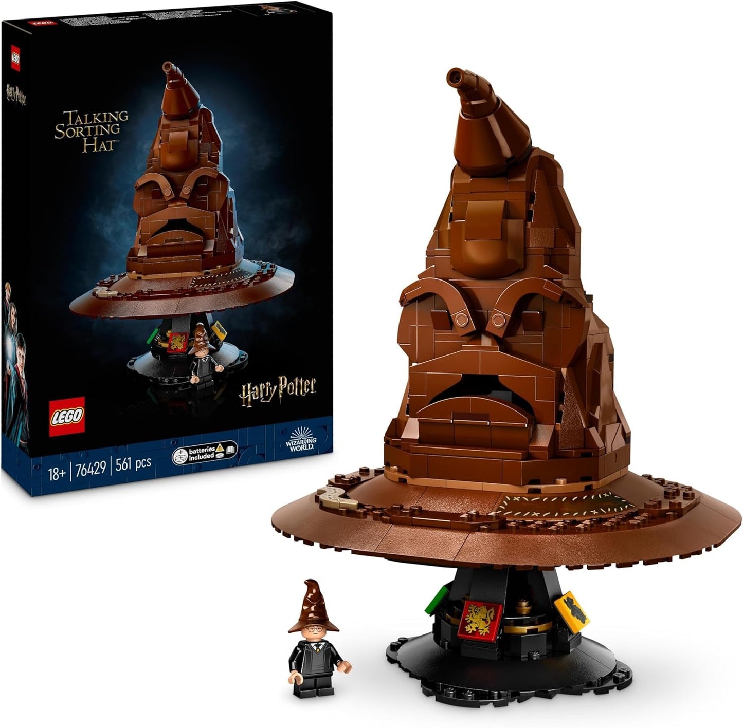 LEGO Harry Potter Cappello parlante di Hogwarts Modello per adulti Regalo cinematografico per donne Uomini Mamma Papà 31 combinazioni di suoni casuali ti sistemano nella tua casa di Hogwarts 76429 Set da costruzione Besuche den LEGO-Store Single