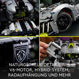 LEGO 42156 Technic Peugeot 9X8 24H Le Mans Hybrid Hypercar Leggendaria auto da corsa Kit modello per adulti Auto da corsa in scala 1:10 da collezione per giocatori avanzati Kit di costruzione Acquista il negozio LEGO