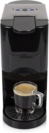 Macchina per caffè espresso multicapsula Princess 5 in 1 - Compatibile con Nespresso, Dolce Gusto, Lavazza a Modo Mio e cialde ESE, Capacità 0,8 L, 1450 W, Argento, Nero