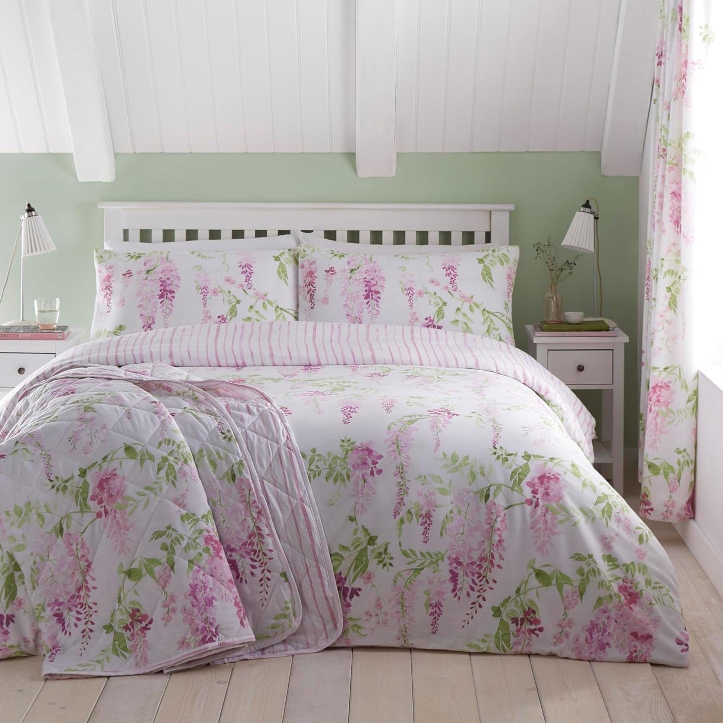 Dreams & Drapes Design - Glicine - Copriletto trapuntato - 200 Cm X 230 Cm in rosa Letti e Coperte DREAMS AND DRAPES