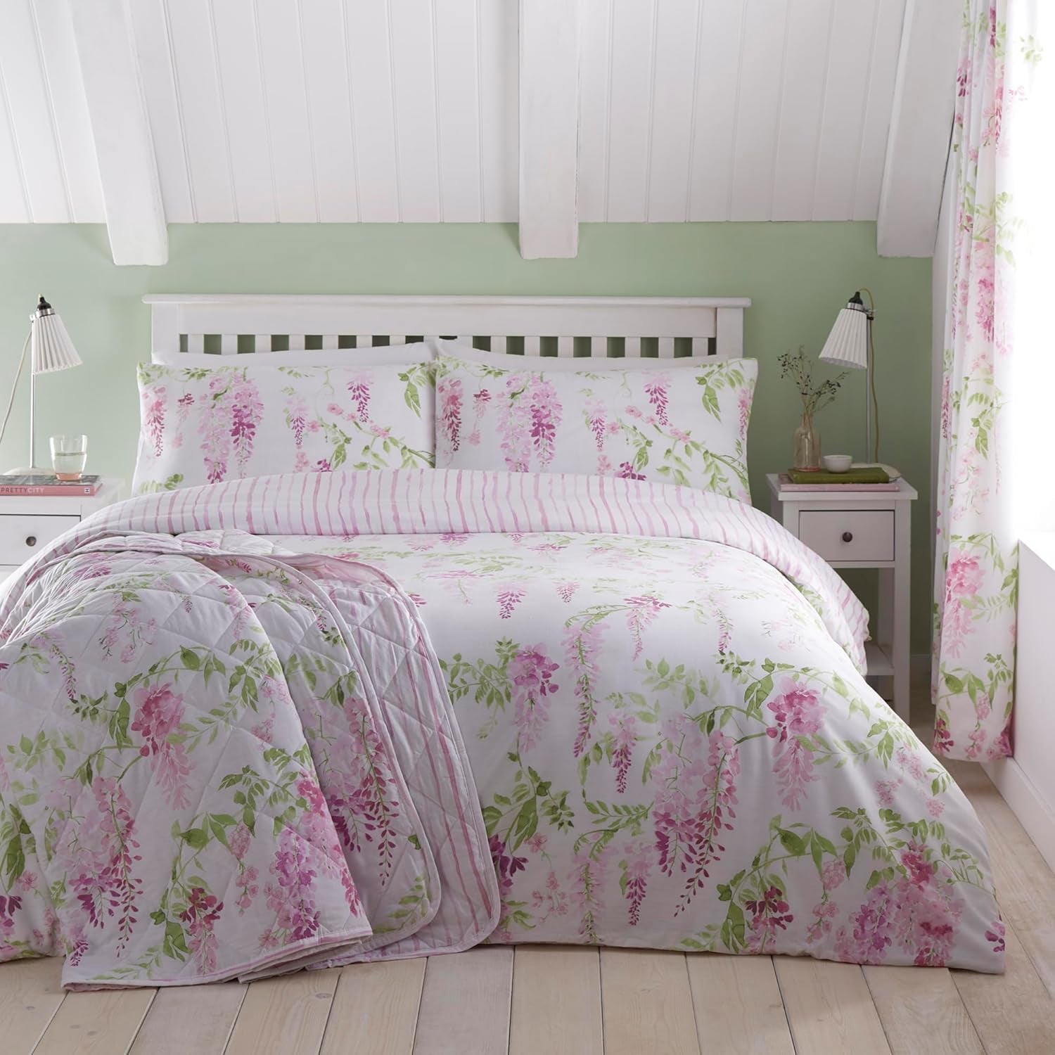 Dreams & Drapes Design - Glicine - Copriletto trapuntato - 200 Cm X 230 Cm in rosa Letti e Coperte DREAMS AND DRAPES