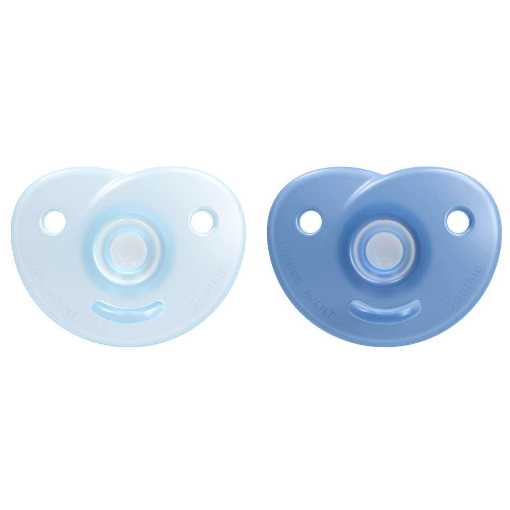 Philips AVENT Soothie - Succhietto senza BPA per bambini da 0 a 6 mesi, blu/azzurro (modello SCF099/21)