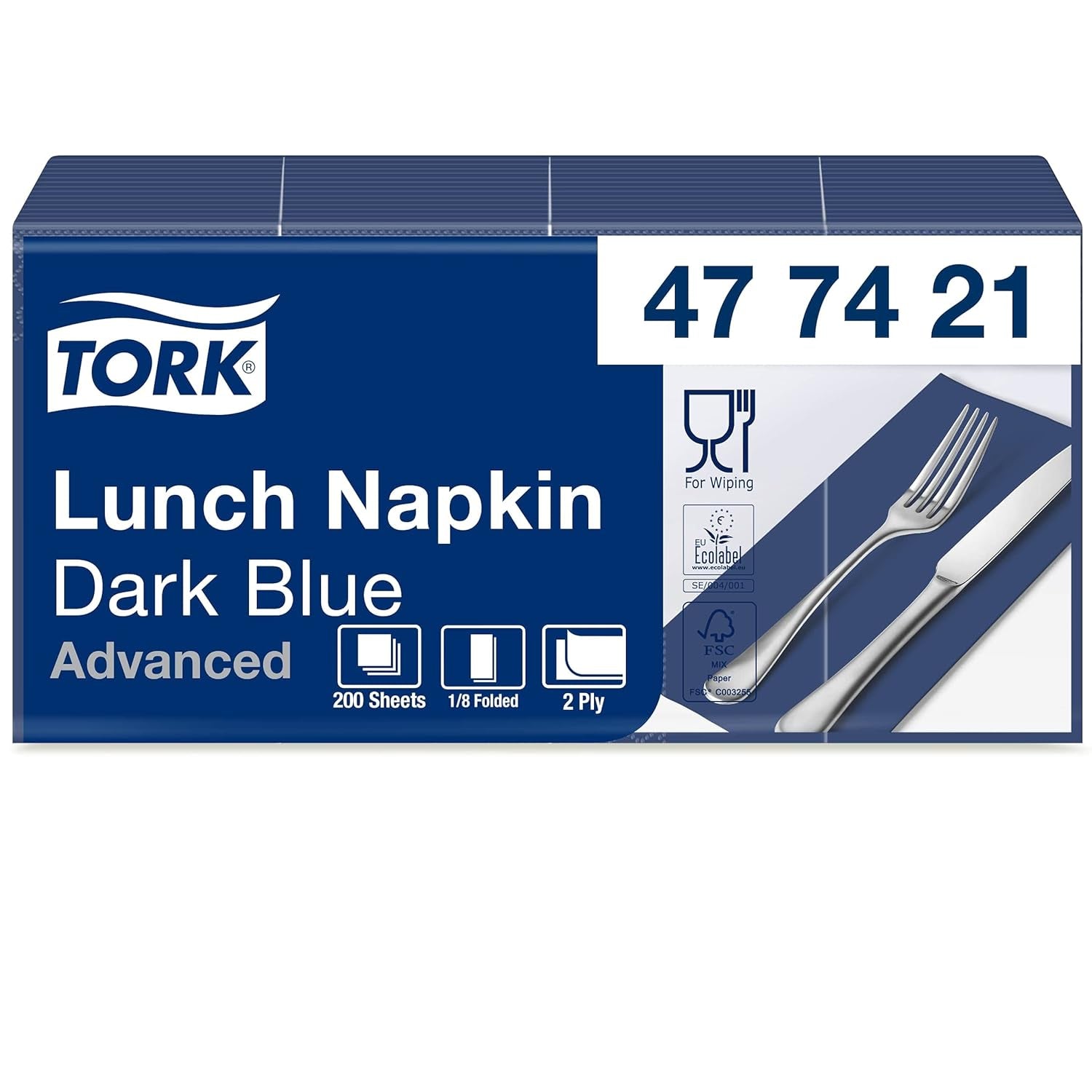 Tork Linstyle 509542 Tovaglioli da cocktail neri, piega 1/4, 1 velo, 23,8 x 23,8 cm, 1 x 100 tovaglioli