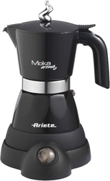 Ariete 1358 Moka Aroma, Macchina espresso elettrica, 480 W, 2/4 tazzine espresso, Nero