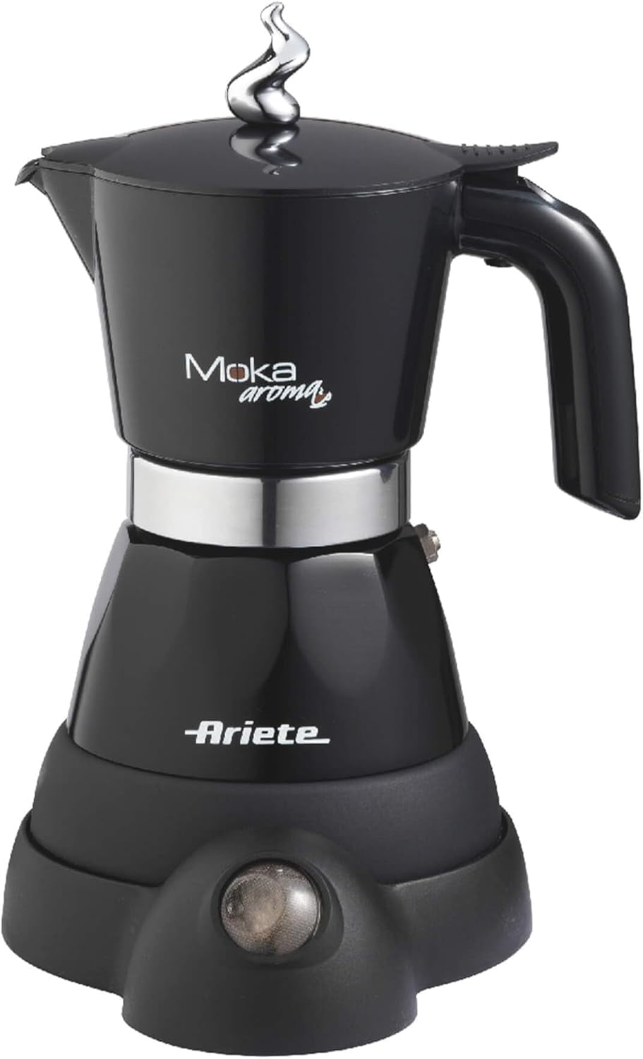 Ariete 1358 Moka Aroma, Macchina espresso elettrica, 480 W, 2/4 tazzine espresso, Nero