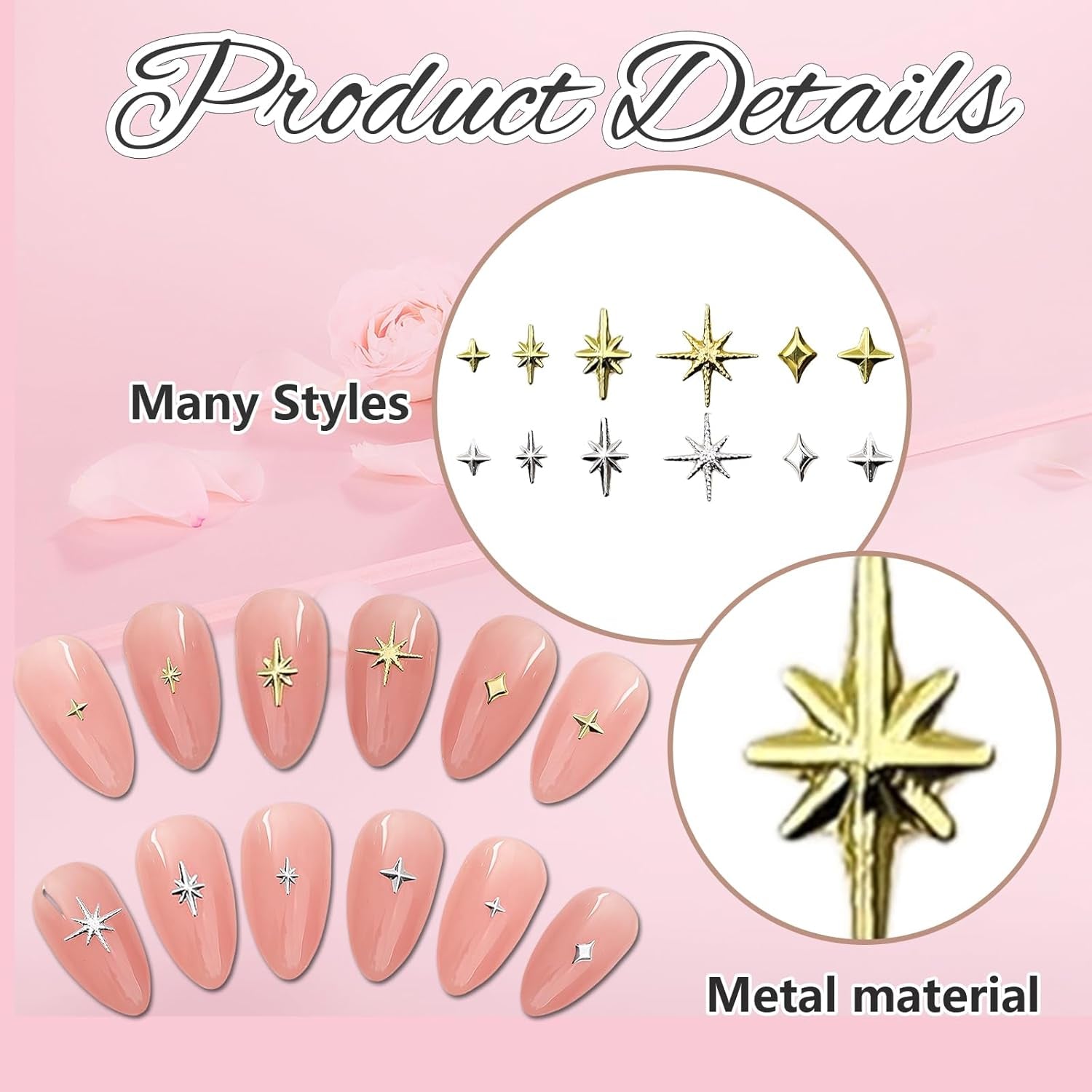 400 pz Stern Nail Charms Oro Argento, Charms Nägel Zubehör, Nagel Deko, Nail Art Zubehör, Nagel Charms, Nagel Steine, Nail Design, Charms Für Nägel
