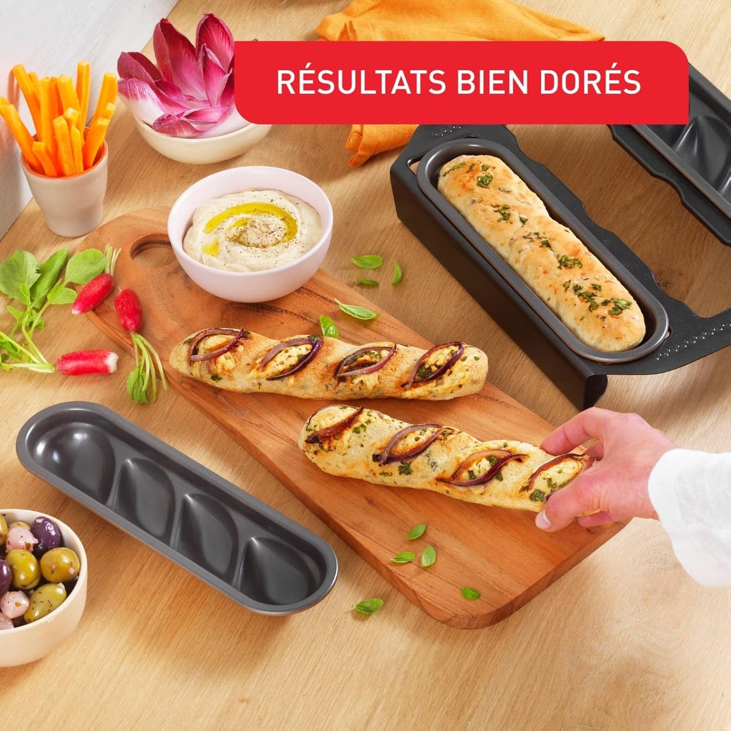 Tefal Creabake J3089304 3 Stück Brioche-Backform Antihaft-Beschichtung, Leicht Entnehmbar, Stapelbar, Einfache Austellung, Backform Stampi e teglie Naty Shop