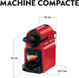 Macchina per caffè espresso Krups Nespresso Inissia - Macchina per caffè espresso compatta per capsule di caffè, pressione 19 bar, riscaldamento rapido in 25 secondi, funzione di risparmio energetico, serbatoio acqua da 0,7 l, rossa, modello YY5506FD