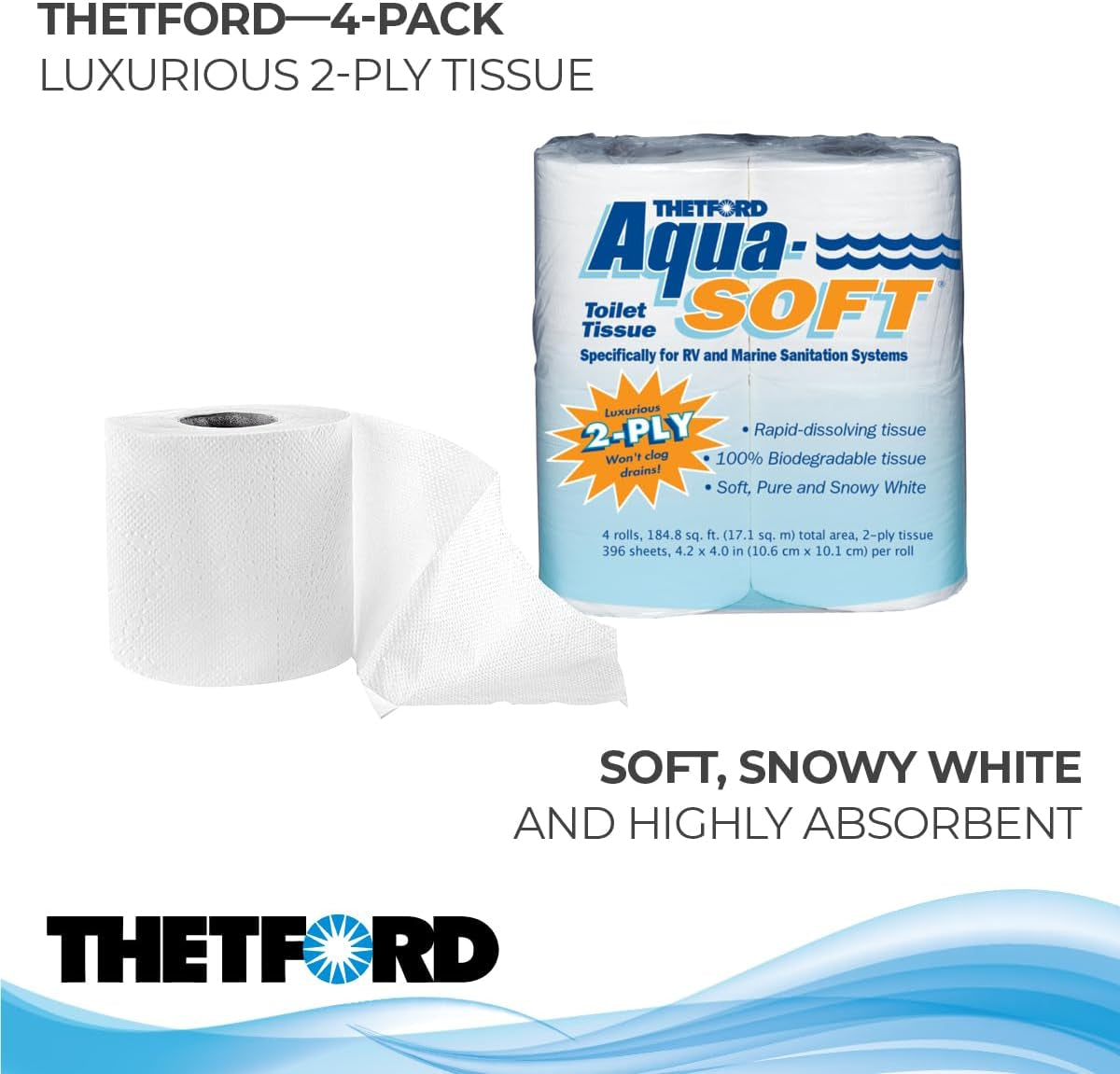 03300 Carta igienica Aqua-Soft, 2 strati, 4 rotoli