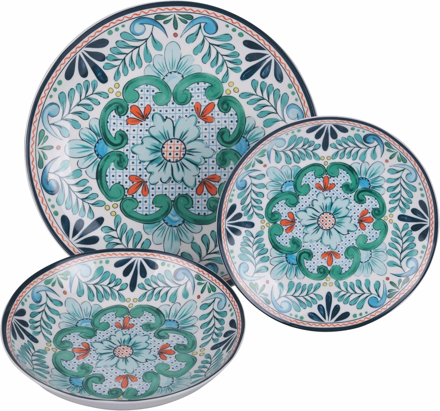 Servizio da tavola in porcellana 18 pezzi, 6 diversi set di piatti, Andalusia