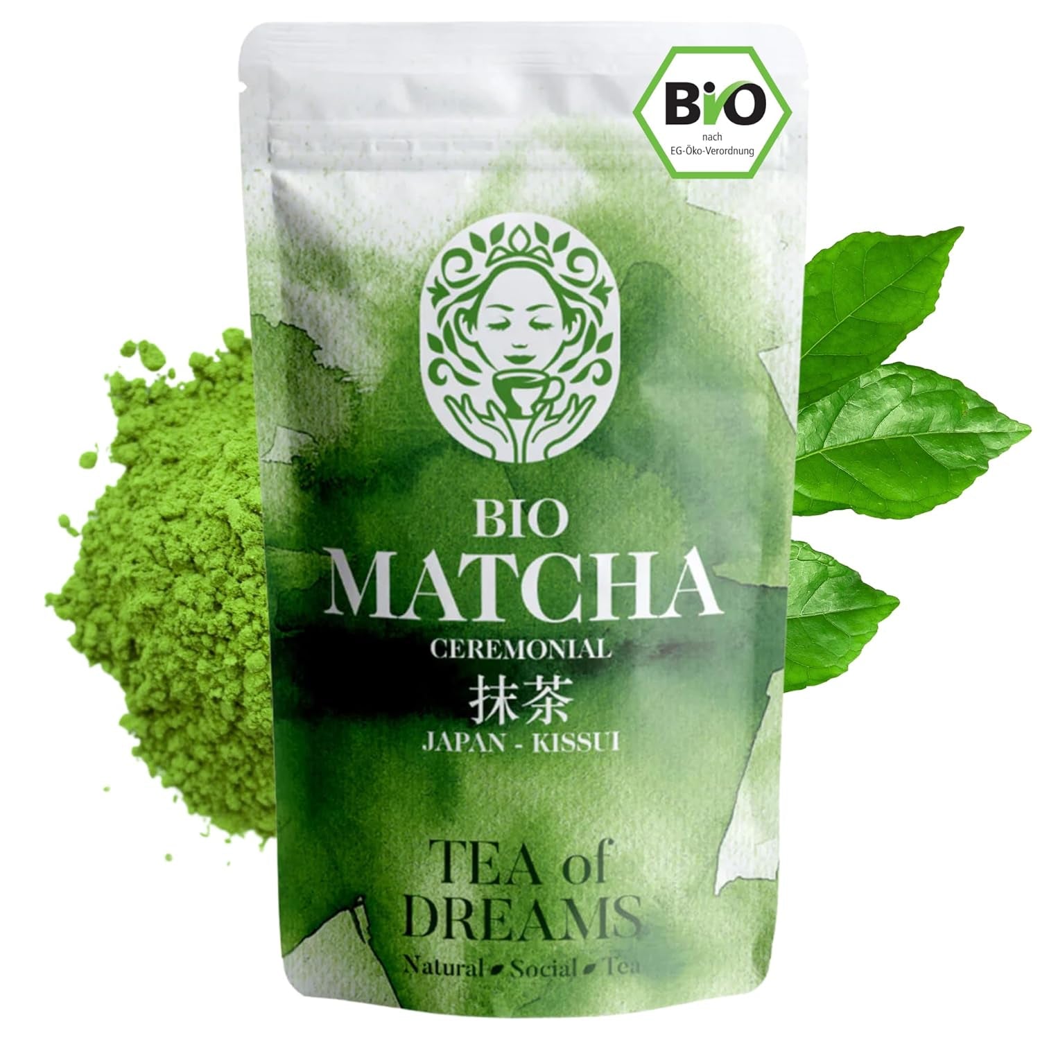 Polvere di Matcha biologica per tè e Matcha Latte - Qualità cerimoniale premium dal Giappone - Tè verde Kissui originale - 30g
