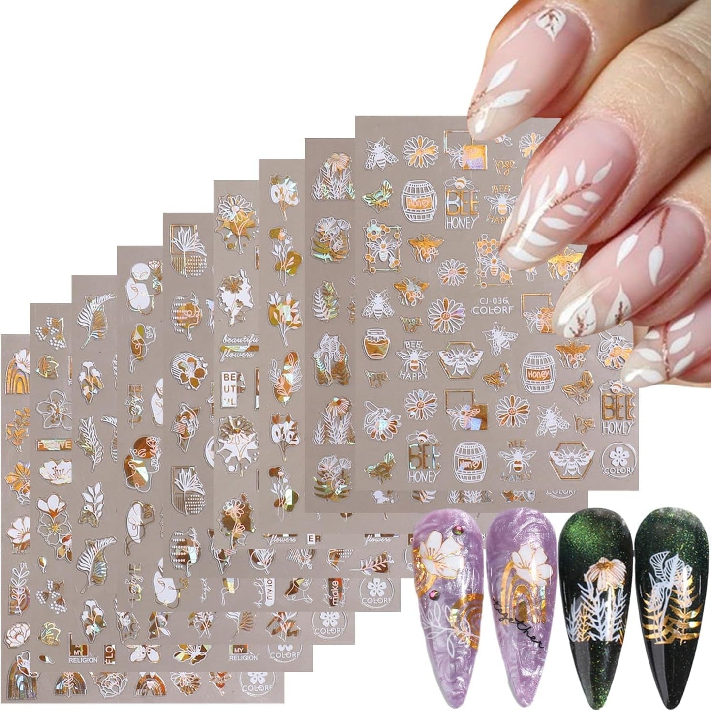 GZMAYUEN 12 colori adesivi per unghie francesi adesivi per unghie in colore sfumato francese 3D accessori per unghie autoadesivi per design per unghie