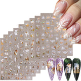 GZMAYUEN 12 colori adesivi per unghie francesi adesivi per unghie in colore sfumato francese 3D accessori per unghie autoadesivi per design per unghie