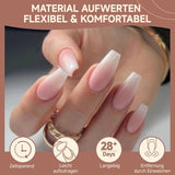 Punte per unghie in gel ballerina 216 pezzi 12 dimensioni Punte per unghie in gel morbido Copertura completa Set di estensioni per unghie Semi opaco Fai da te Home Art