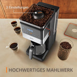 KRUPS Grind Aroma XL Macchina per caffè espresso, Macinino conico rimovibile, Pannello di controllo digitale, Capacità XL (1,5 L), Funzione Mantieni caldo, Caraffa in vetro, Nero/Acciaio inossidabile, KM842810
