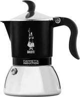 Macchina da caffè a induzione Bialetti Fiammetta, 2 tazze (100 ml), adatta a tutti i tipi di piani cottura, design elegante, nera