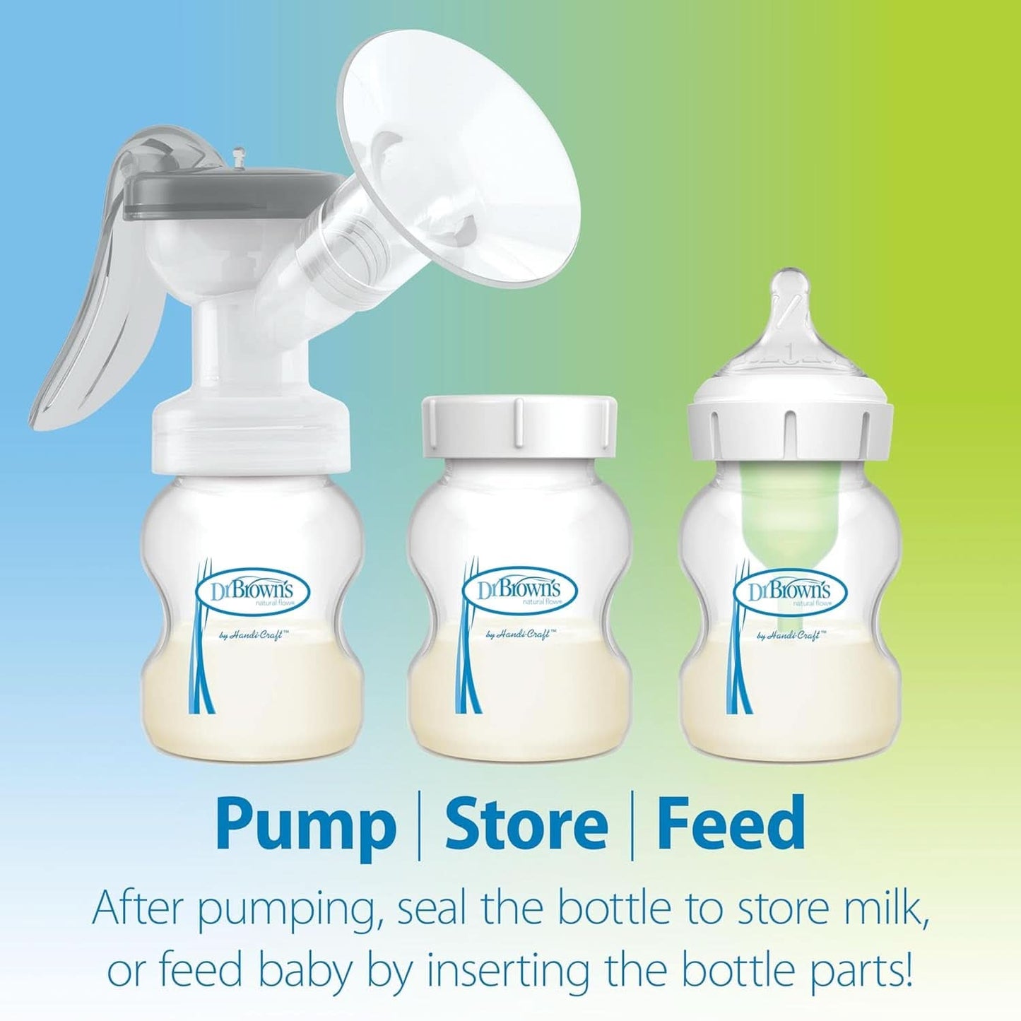 Tiralatte manuale con protezione Softshape 100% silicone (B, flangia 25mm) e opzioni anti-coliche + Biberon a bocca larga da 150 ml con tettarella a flusso lento livello 1 Accessori Alimentazione e Allattamento Bebe Naty Shop