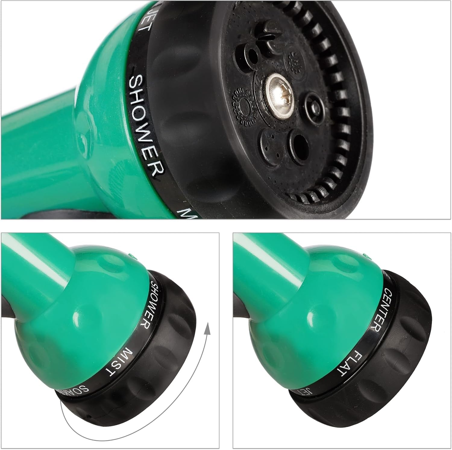 Relaxdays Tubo A Spirale Allungabile Fino A 20 Metri Tubo Flessibile da Giardino con Spruzzatore 7 Tipi di Getto Verde