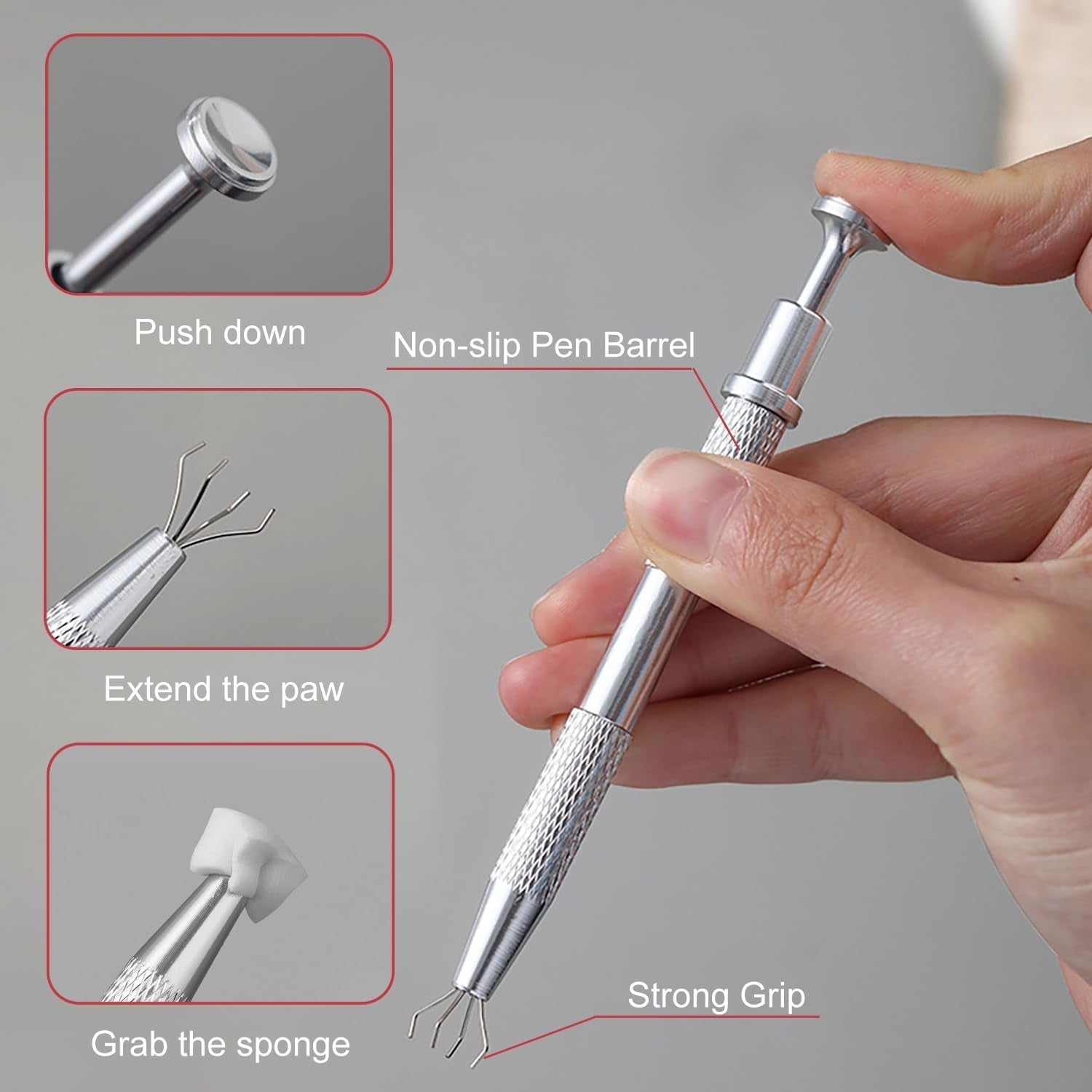 200 Pezzi Nail Art Schwamm Mit Metallgreifer, Nageldesign Zubehör Schwammpinsel, Um Eine Varuntzen Von Gradient Nail Art Patterns Zu Erstellen(Bianco)