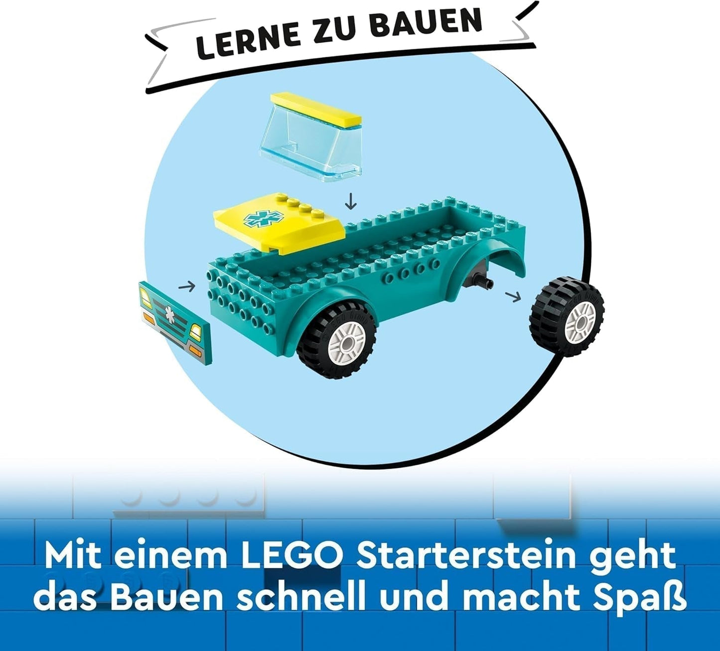Ambulanza e snowboarder LEGO City, set da gioco ambulanza con macchinina e 2 minifigure, personaggio dello snowboarder e del paramedico, regalo fantasioso per ragazzi e ragazze dai 4 anni 60403 Set da costruzione Besuche den LEGO-Store