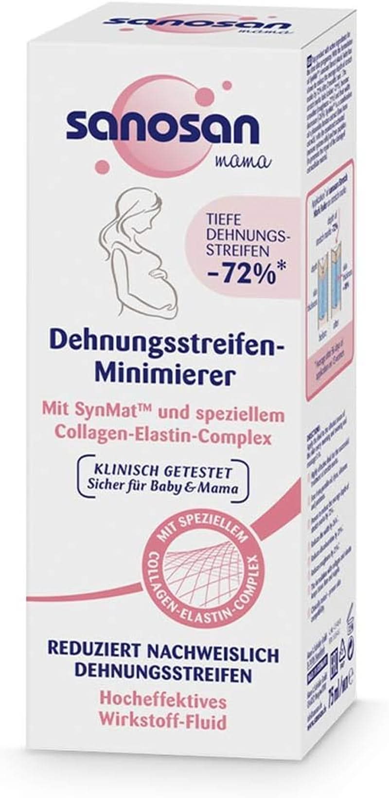 Sanosan Smagliature Minimiser, clinicamente testato - dimostrato che riduce le smagliature dopo la gravidanza, senza olio di paraffina, coloranti, siliconi, 75 ml Cosmetici e bellezza Naty Shop 1 pezzo