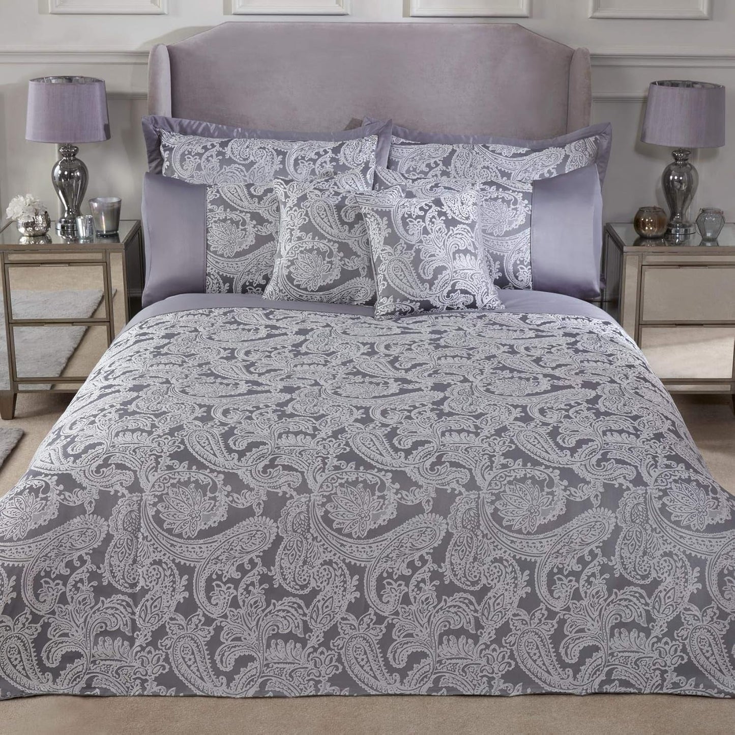 Piumino duchesse per letto king size, 100% poliestere, colore panna Letti e Piumini Emma Barclay argento Super King