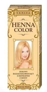 Hennè Color 111 Balsamo Naturale per Capelli Biondi Tinta per Capelli Effetto Colorante Naturale per Capelli Hennè Eco Tintura per Capelli Naty Shop Biondo Chiaro 75 Ml (1 Confezione)