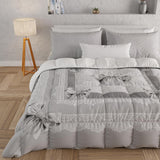 PETTI Artigiani Italiani - Trapunta invernale, Trapunta invernale, Trapunta semplice, Double face, Stampa monocolore e digitale, Microfibra anallergica 100%, Made in Italy Trapunte e trapunte Naty Shop Nastro grigio 160 X 190 Cm