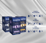 Kit Verkostung Caffè Borbone, 90 Capsule in Alluminio: 30 Mia Napoli, 30 Ciao Venezia, 30 Magica Palermo, (3 x 30 Stück) – Compatibili con Kaffeemaschinen für den Hausgebrauch della marca Nespresso®*