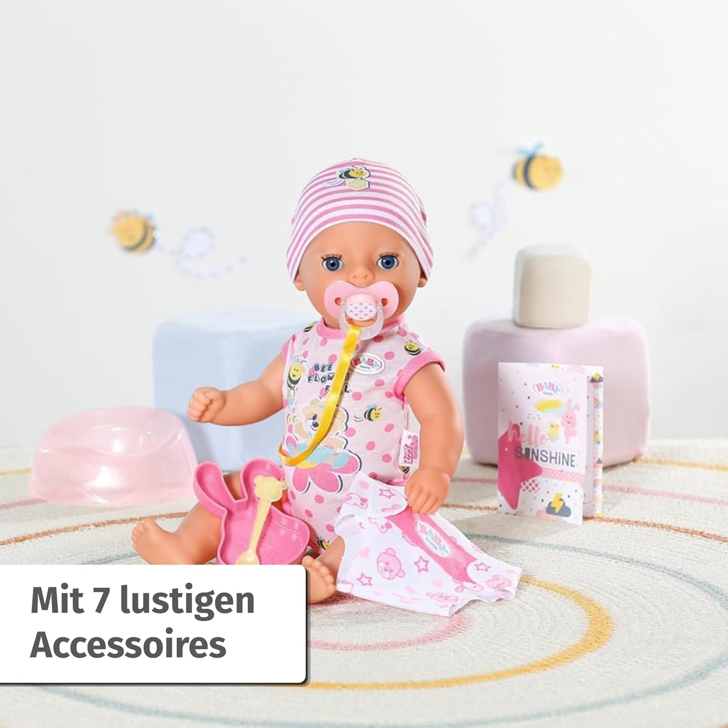 BABY Born Lena (Ragazza) - bambola 36 cm - 7 funzioni, compresi accessori e materasso - Funziona completamente senza batterie - Adatto a bambini piccoli a partire da 1 anno
