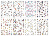 JMEOWIO Nagelsticker Tierische 8 Blatt Nail Art Sticker Selbstklebend Nagelaufkleber Katze Niedlich Dekoration Nageldesign Zubehör