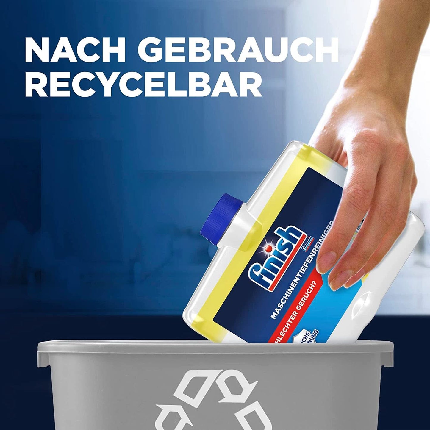 Finish Deep Machine Cleaner Citrus - detergente liquido per macchine contro calcare e grasso per una lavastoviglie pulita - confezione economica Naty Shop
