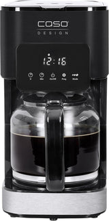Macchina per caffè espresso CASO Coffee Taste and Style con filtro permanente, 1,5 l, temperatura di erogazione ottimale 92-96 °C, sistema antigoccia, testa di erogazione ottimizzata, acciaio inossidabile, 12 tazze