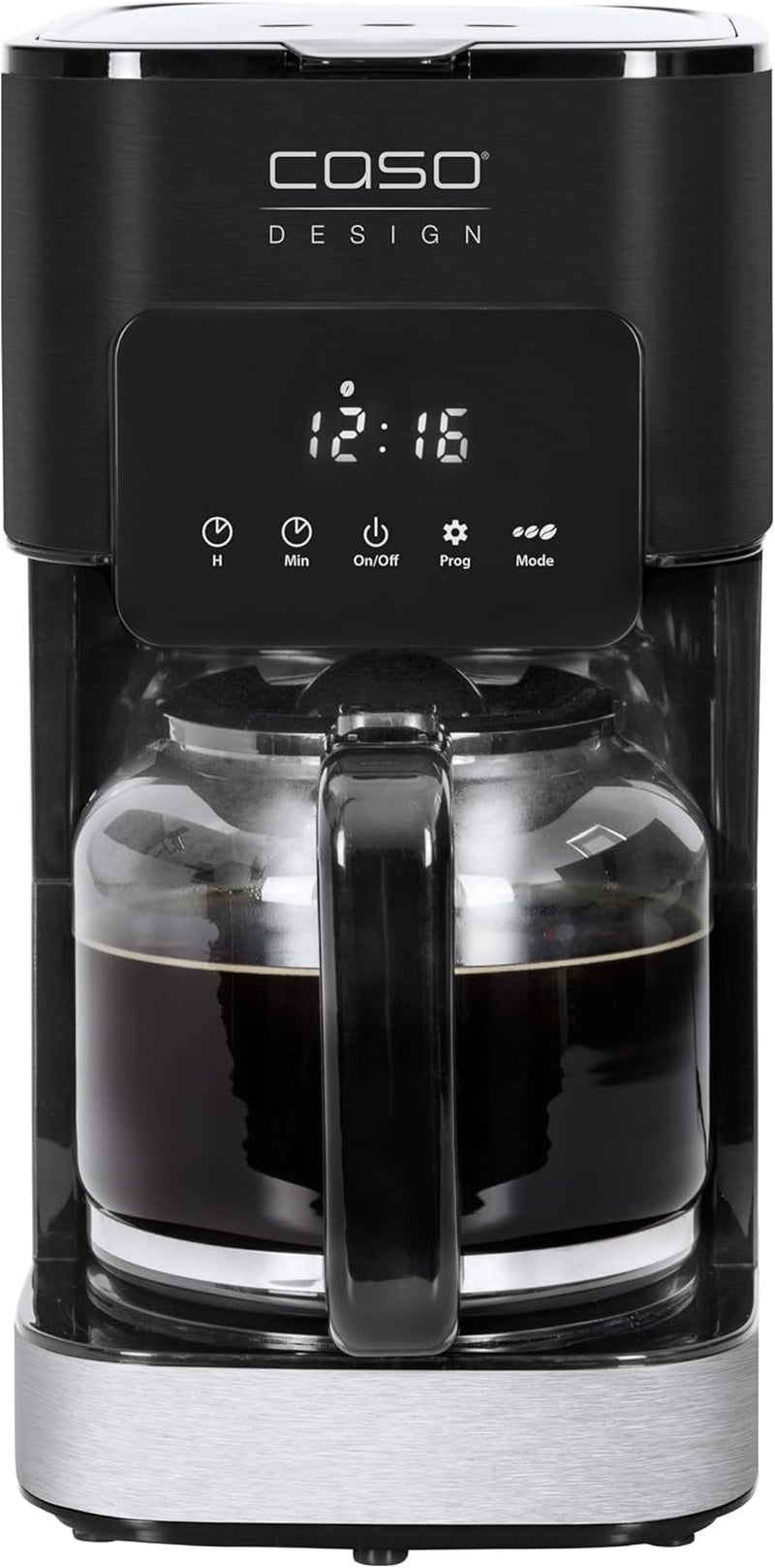 Macchina per caffè espresso CASO Coffee Taste and Style con filtro permanente, 1,5 l, temperatura di erogazione ottimale 92-96 °C, sistema antigoccia, testa di erogazione ottimizzata, acciaio inossidabile, 12 tazze